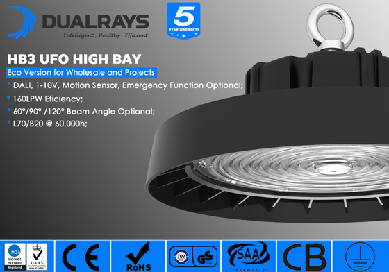 DALI Kısılabilir Zigbee Kablosuz Kontrol UFO LED Yüksek Bay Işık 200W