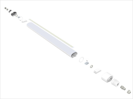 Depo Uygulanan 1200mm Led Tri Proof Işık 160LPW 40W Full PC Muhafaza Uzun Ömürlü