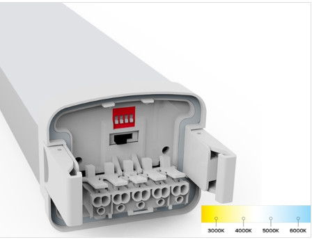 Endüstri 50W LED Tri Proof Işık 160LPW LED 0-10V 5 Yıl Garantili Karartma