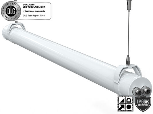 1.2m 40W IP69K IK10 TB7 LED Tubular Light Anto-UV Amonyak Çiftlik için 3 veya 5 kablo ile bağlanabilir