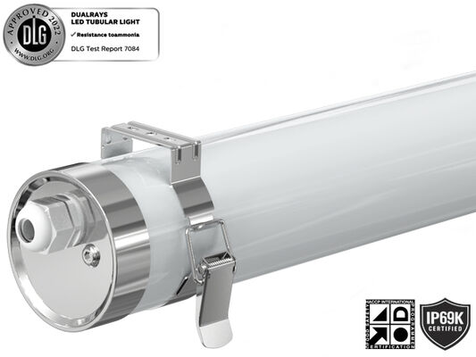 TB6 LED Tüplü Işık IP69K PMMA IK08 Anti-Amonyak/UV /PC IK10 Anti-UV Koruma