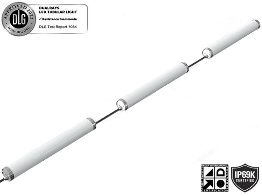 IP69K IK10 PMMA TB6 LED Tubular Işığı Anti-UV Amonyak