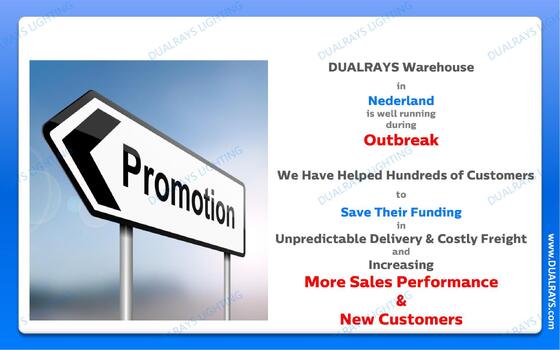 DUALRAYS Europe Stocking LED Triproof Light Doğrudan Hollanda'dan 3 iş günü içinde gönderilir ve yerel satış sonrası servis bakım ve onarımından yararlanır