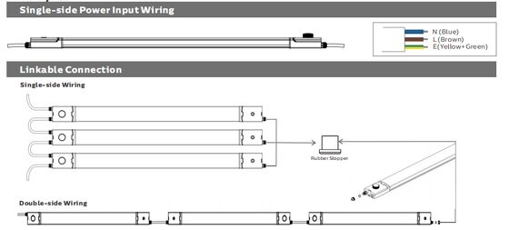 D4 LED Nem geçirmez lamba DIP Değişilebilir Güç ve 3CCT Loop in-out Kablo ile 3*1.5/2.5mm2 veya 5*1.5/2.5mm2 kablo ile