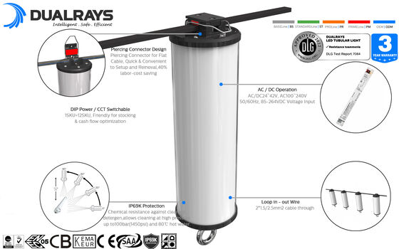 Dualrays D2 Serisi 50W Dış Mekan ve İç Mekan LED Tri Proof LED Çıta Işık 160LMW 5ft Uzun
