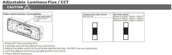 Toplu Başlık LED Sundurma Işığı 8W, 3CCT ve Güç Değiştirilebilir
