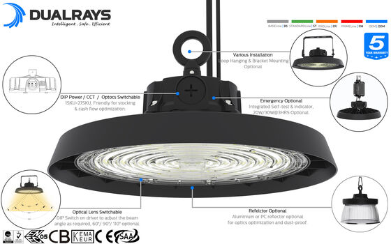 150W HB3 Eco Dahili Sürücü İnce Sürüm 1-10V KNX Karartma ile UFO LED Işık
