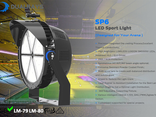 Futbol Sahası için Dualrays Yüksek Lümen Çıkışlı LED Stadyum Taşkın Işıkları