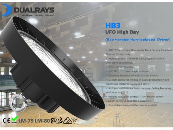 5 Yıl Garanti UFO High Bay Light 100W 150W 200W Özel Projeler İçin Özel Destekli