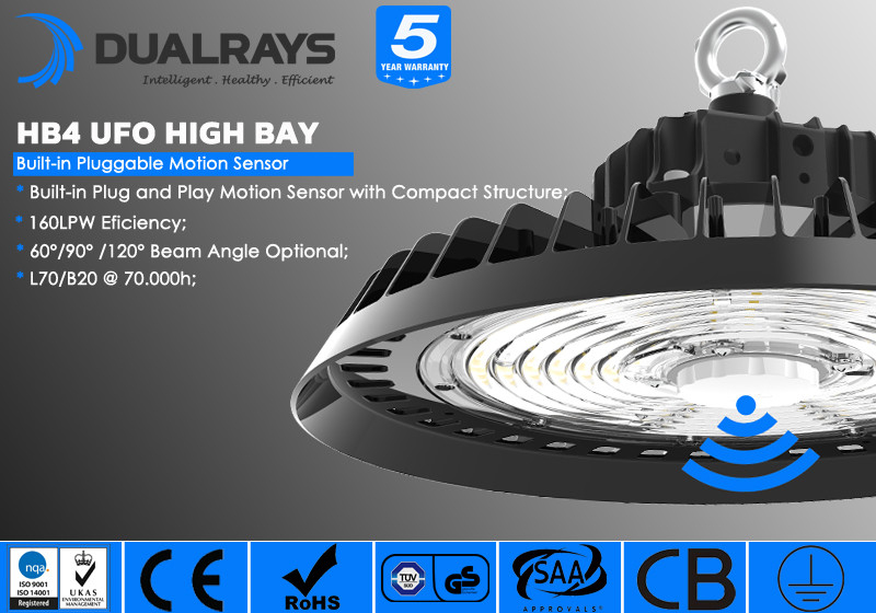 CE CB ASS IP65 UFO LED Yüksek Bay Işık Meanwell HBG Sosen CE CB ASS TUV GS D Markalı LED Sürücü Süpermarket için
